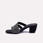 Womens Black Fancy Heel Slippers 0413054