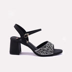 Womens Black Fancy Sandals