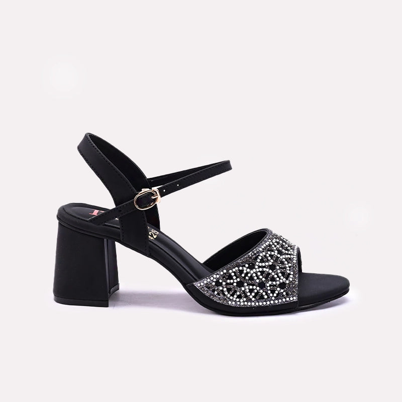 Womens Black Fancy Sandals