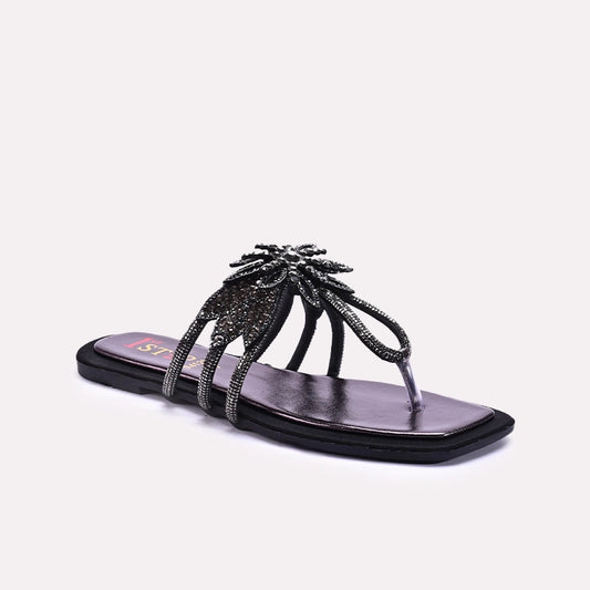 Womens Black Fancy Slip Ons 0412991