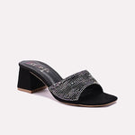 Womens Black Fancy Slippers 0412956