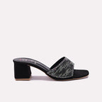 Womens Black Fancy Slippers 0412956