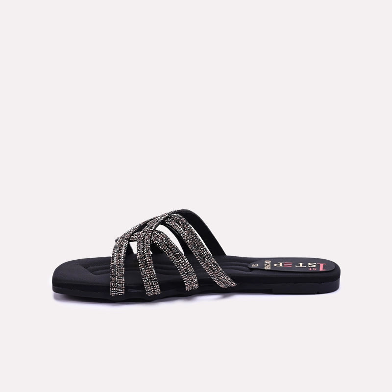Womens Black Fancy Slippers 0412968