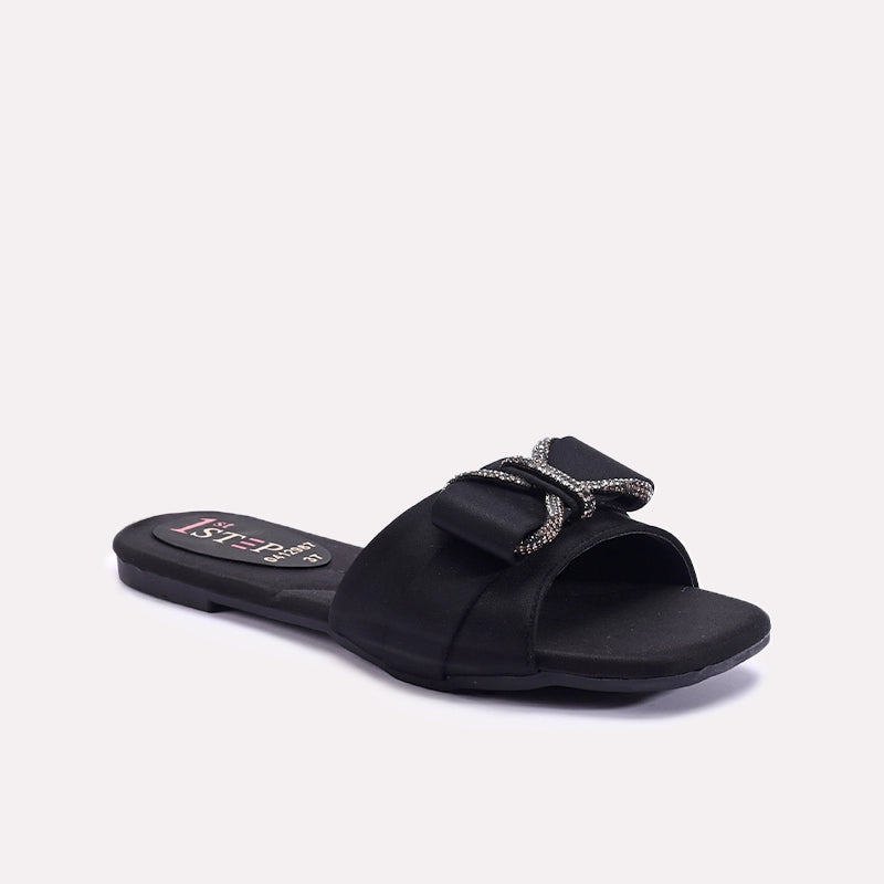 Womens Black Fancy Slippers 0412987