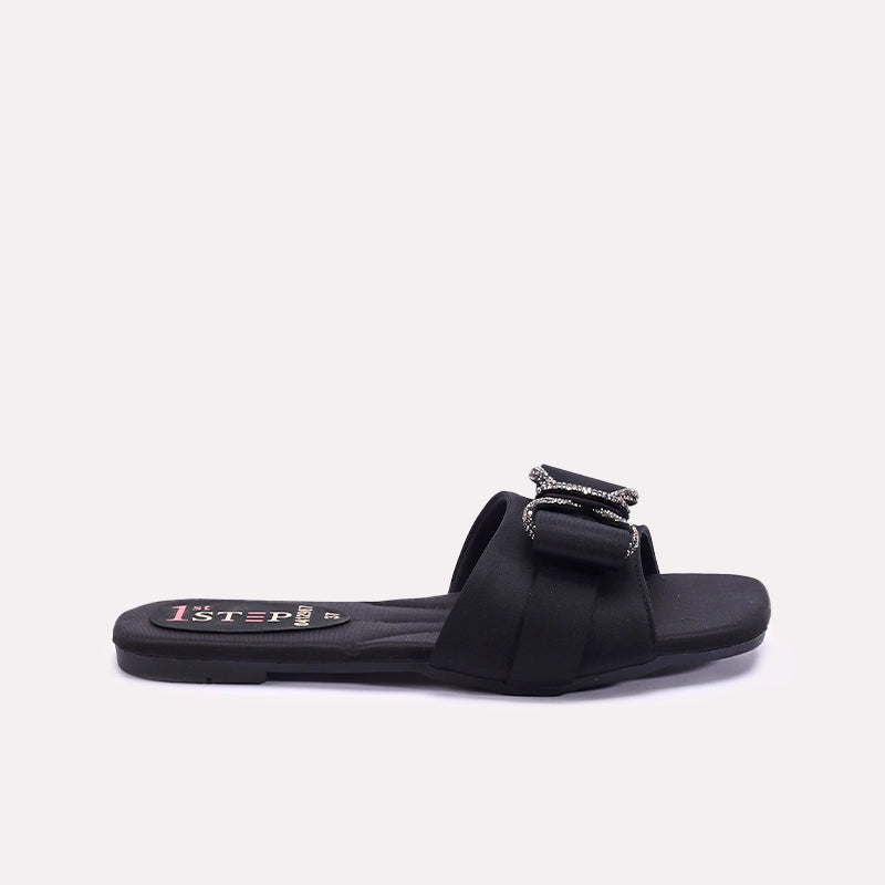 Womens Black Fancy Slippers 0412987