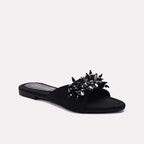 Womens Black Fancy Slippers 0413030