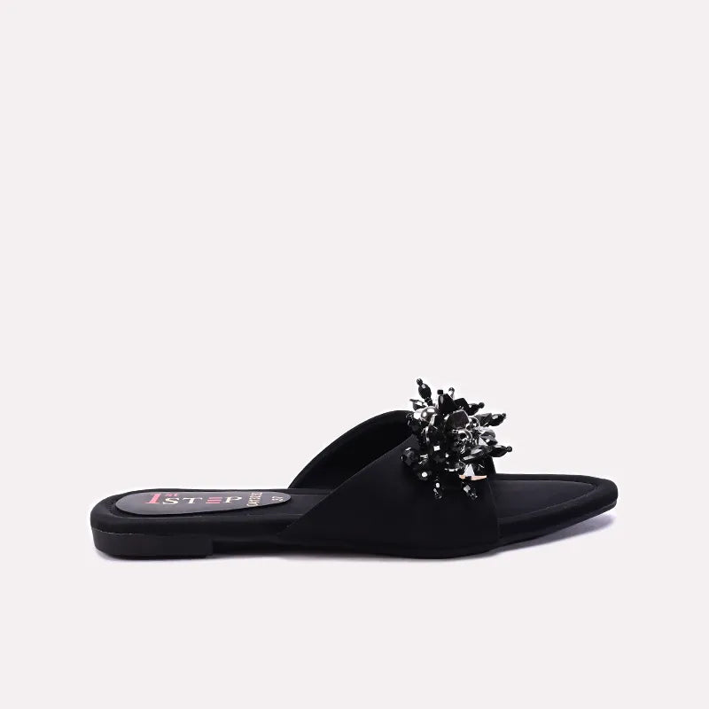 Womens Black Fancy Slippers 0413030