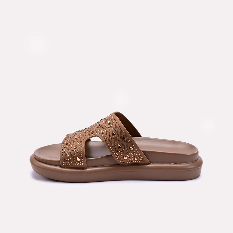 Womens Brown Soft Casual Slippers 0413321