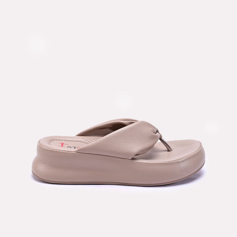 Womens Fawn Chunky Flip Flop Casual Slippers 0413334