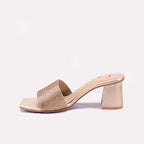 Womens Gold Fancy Bridal Slippers 0412575