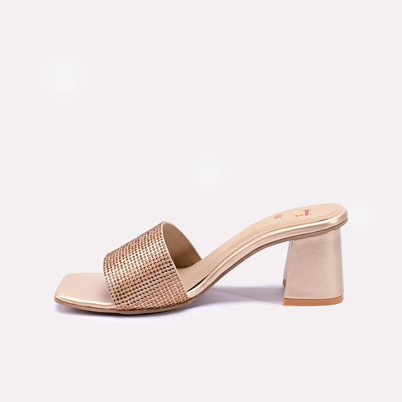 Womens Gold Fancy Bridal Slippers 0412575