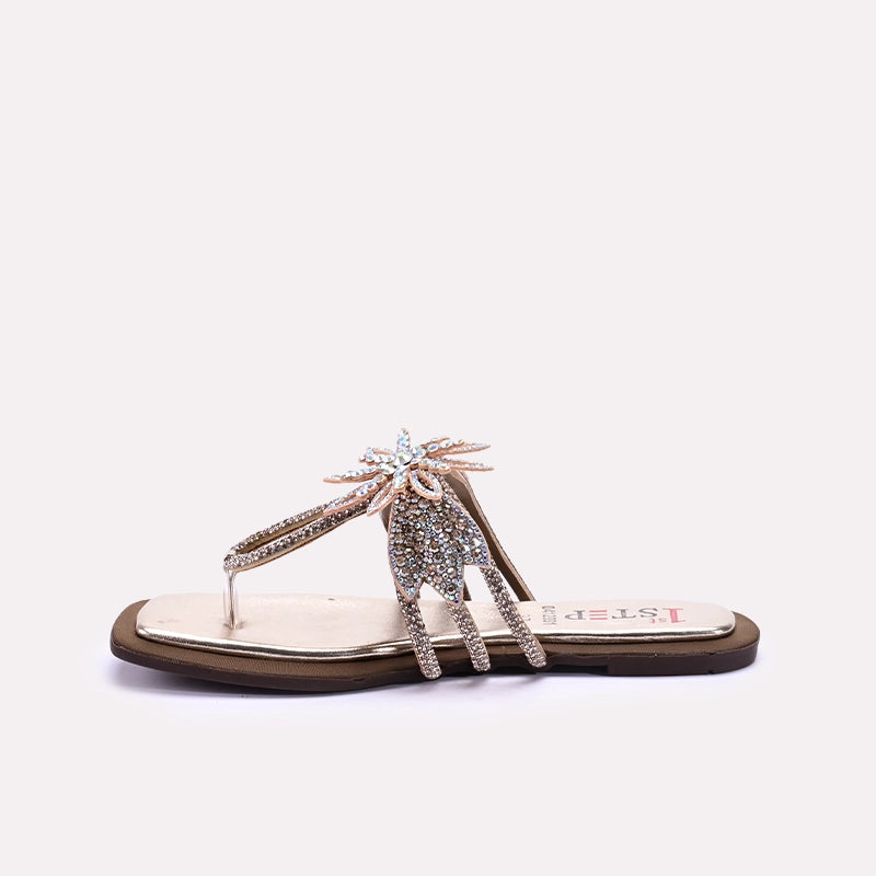 Womens Gold Fancy Slip Ons 0412991