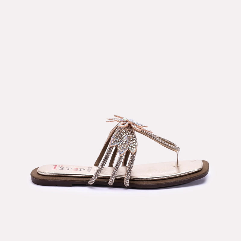 Womens Gold Fancy Slip Ons 0412991