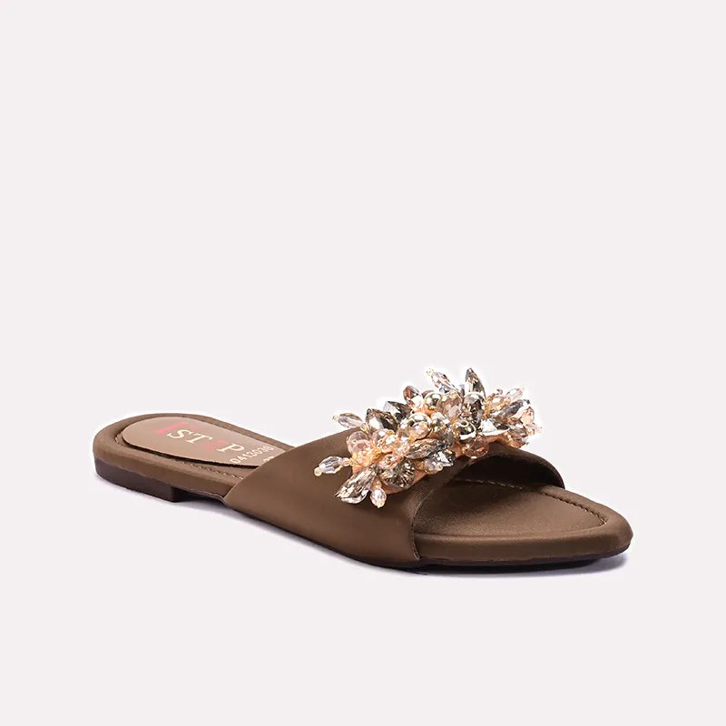 Womens Gold Fancy Slippers 0413030