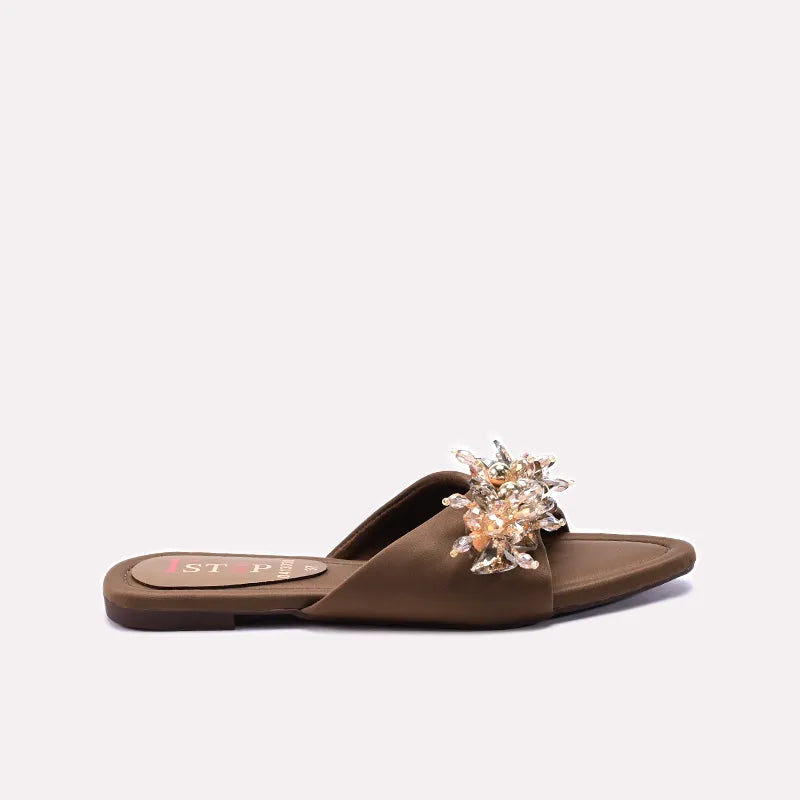 Womens Gold Fancy Slippers 0413030