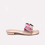 Womens Gold Flat Fancy Slippers 0412757