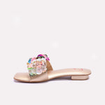 Womens Gold Flat Fancy Slippers 0412757