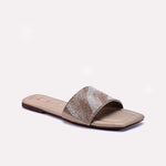 Womens Gold Flat Fancy Slippers 0412769