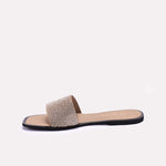 Womens Gold Flat Fancy Slippers 0412862