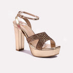 Gold High Heel Sandals