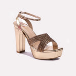 Gold High Heel Sandals