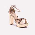 Gold High Heel Sandals