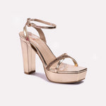 Gold High Heel Sandals