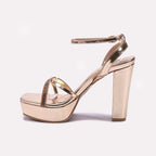 Gold High Heel Sandals for Women