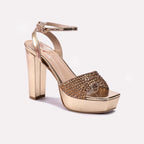 Gold High Heel Sandals