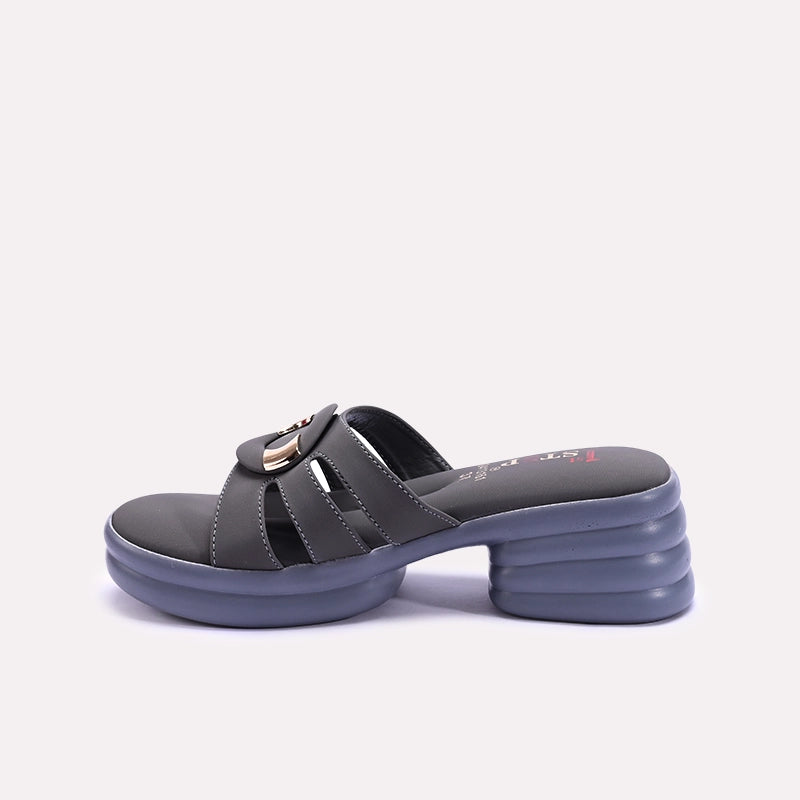 Womens Gray Chunky Casual Slippers 0413161