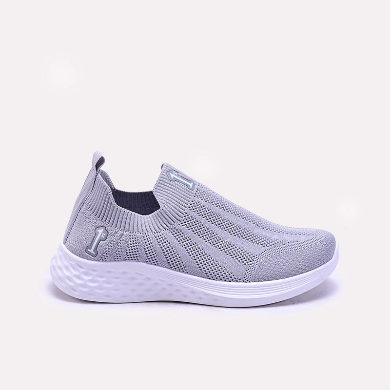 Womens Gray Slip on Sneakers