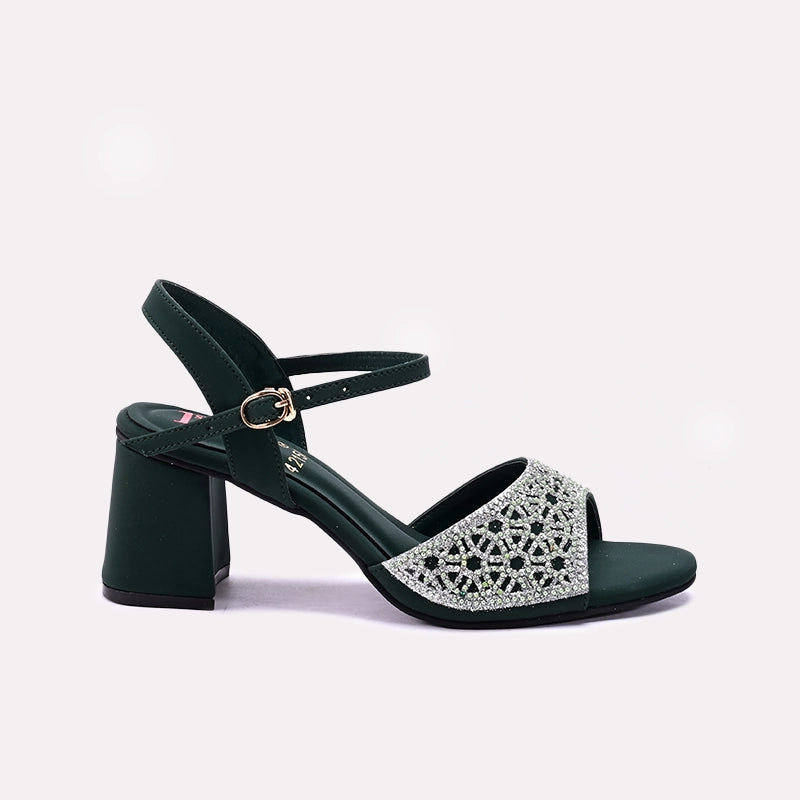 Womens Green Fancy Sandals