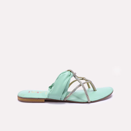 Womens Light Green Fancy Slippers 0411978