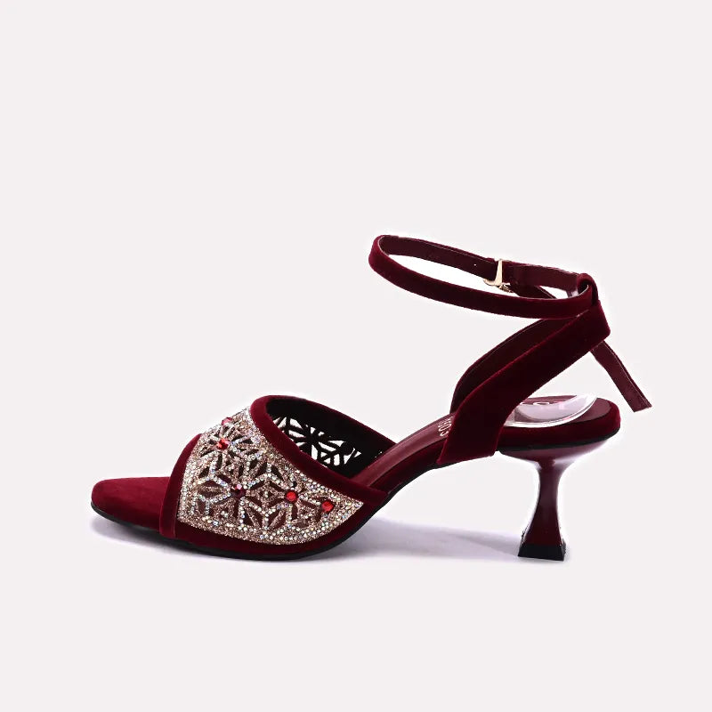 Womens Maroon Bridal Sandals 0421503