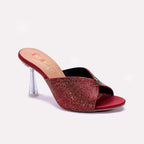 Womens Maroon Bridal Slippers 0412629