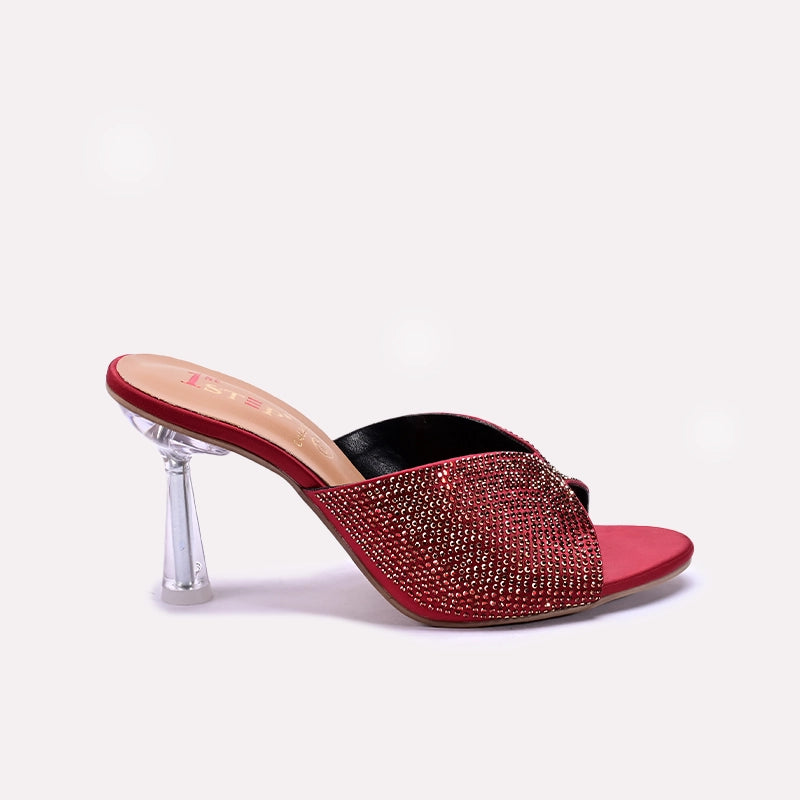 Womens Maroon Bridal Slippers 0412629