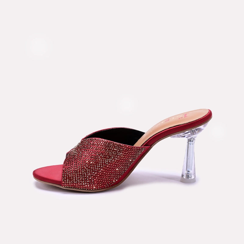 Womens Maroon Bridal Slippers 0412629