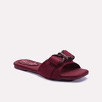 Womens Maroon Fancy Slippers 0412987
