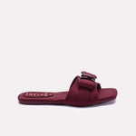 Womens Maroon Fancy Slippers 0412987