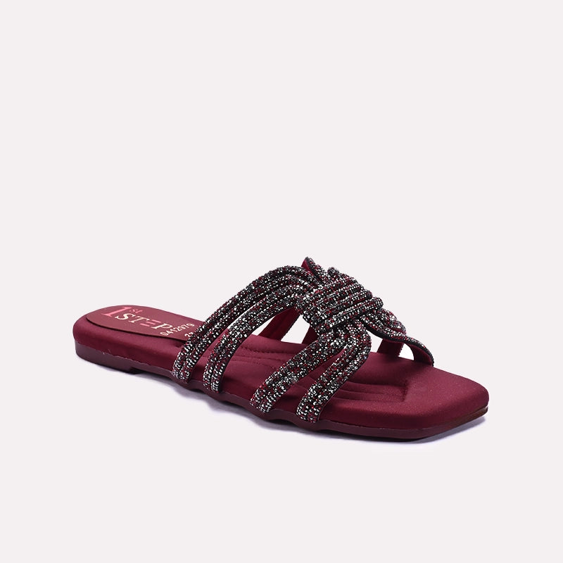 Womens Maroon Formal Slip On 0412979