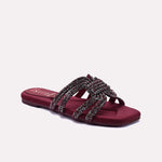 Womens Maroon Formal Slip On 0412979