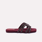 Womens Maroon Formal Slip On 0412979