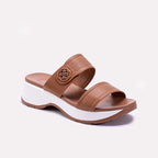 Womens Mustard Chunky Casual Slippers 0413320