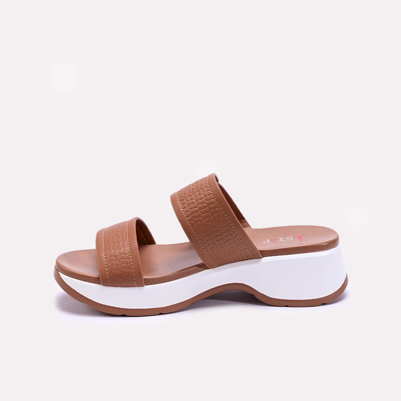 Womens Mustard Chunky Casual Slippers 0413320