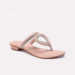 Womens Peach Fancy Flat Slippers 0412466