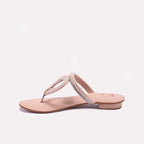 Womens Peach Fancy Flat Slippers 0412466
