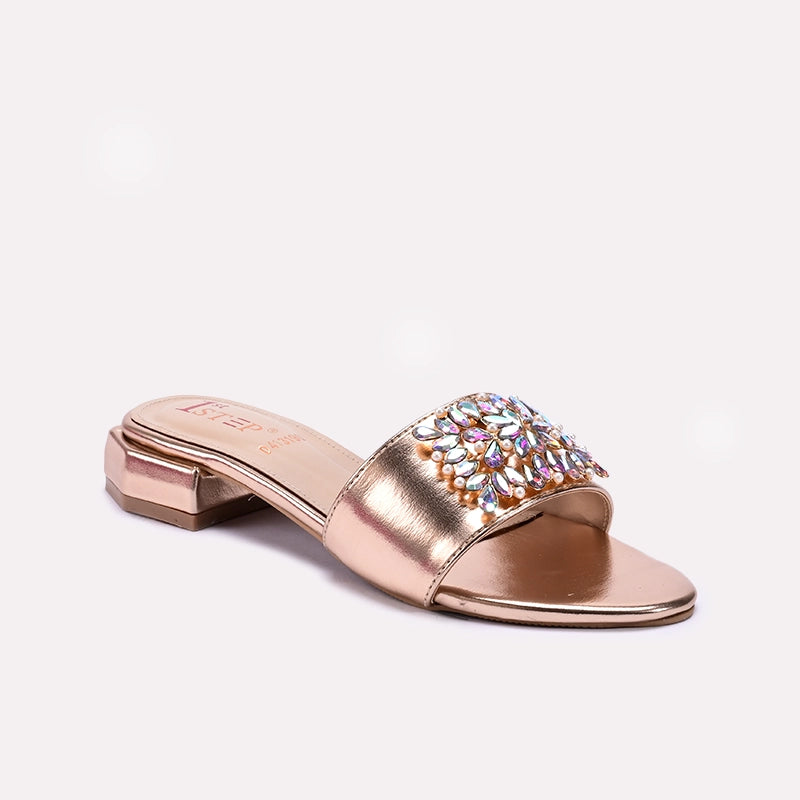 Womens Peach Fancy Flat Slippers 0413190