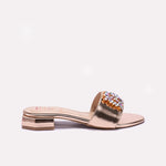 Womens Peach Fancy Flat Slippers 0413190