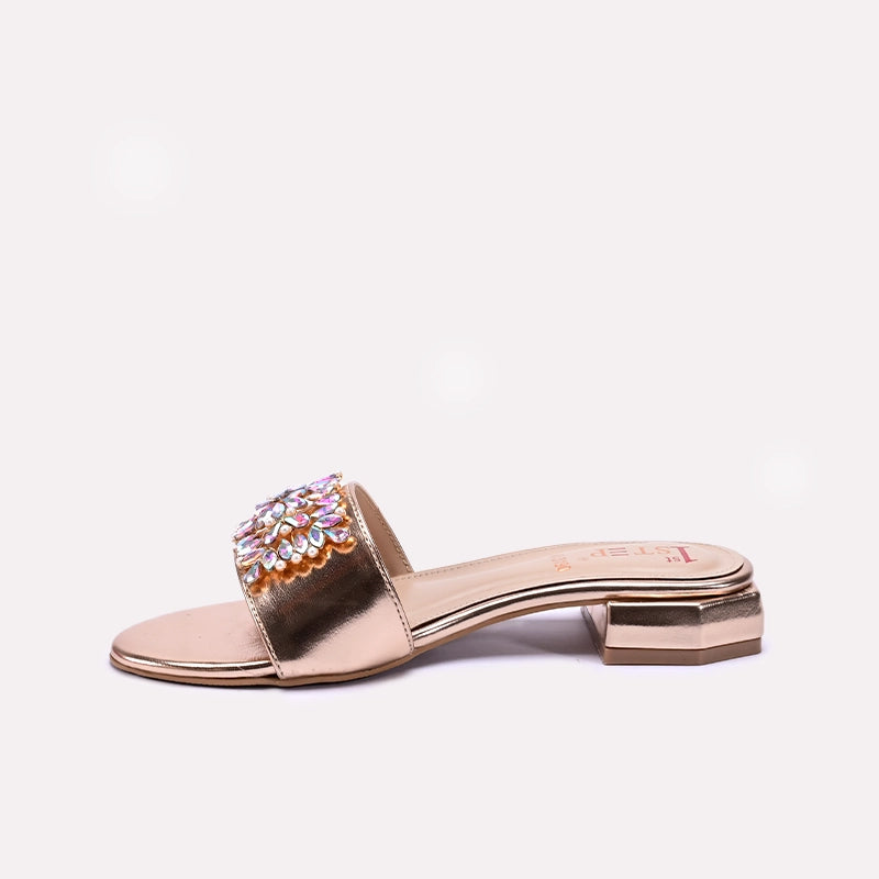 Womens Peach Fancy Flat Slippers 0413190