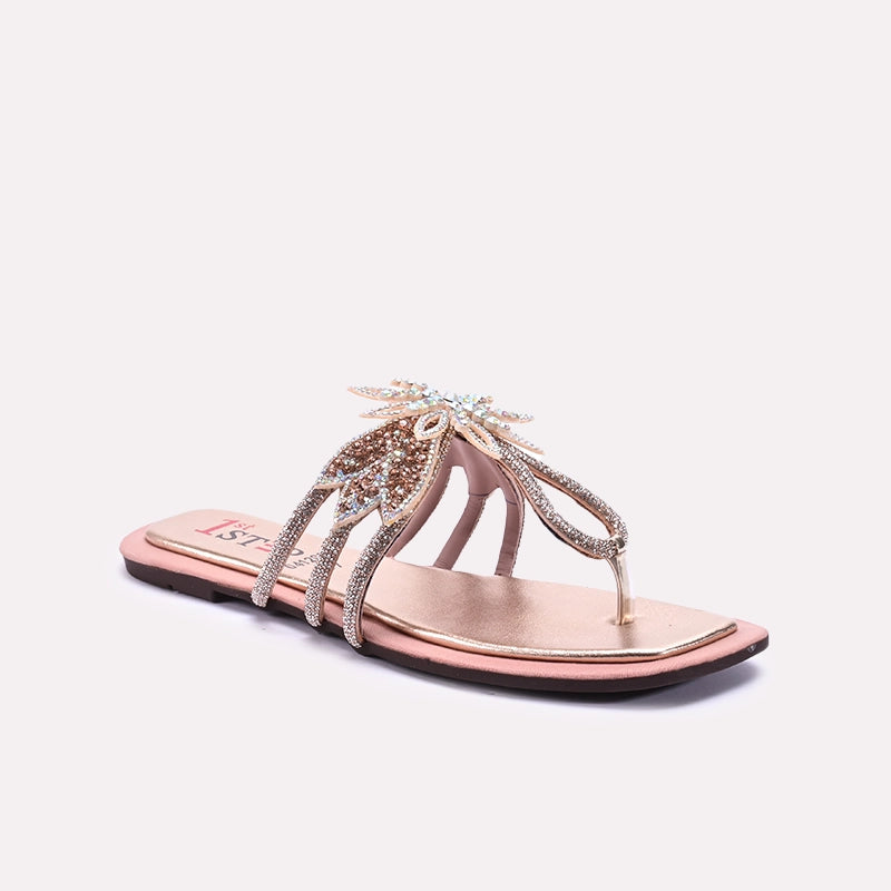 Womens Peach Fancy Slip Ons 0412991